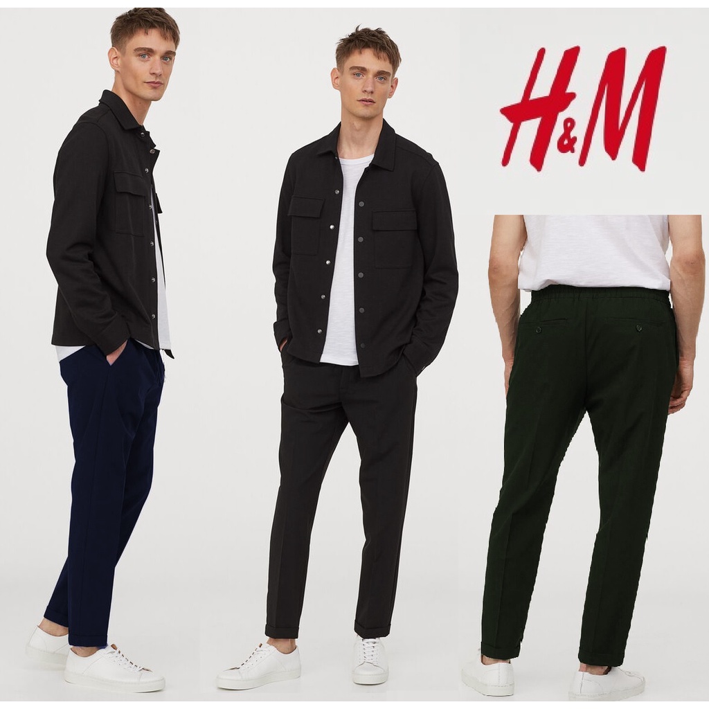 H&m pantalones recortados Regular Fit Original Black Olive Navy pantalones cortos para hombre Shopee