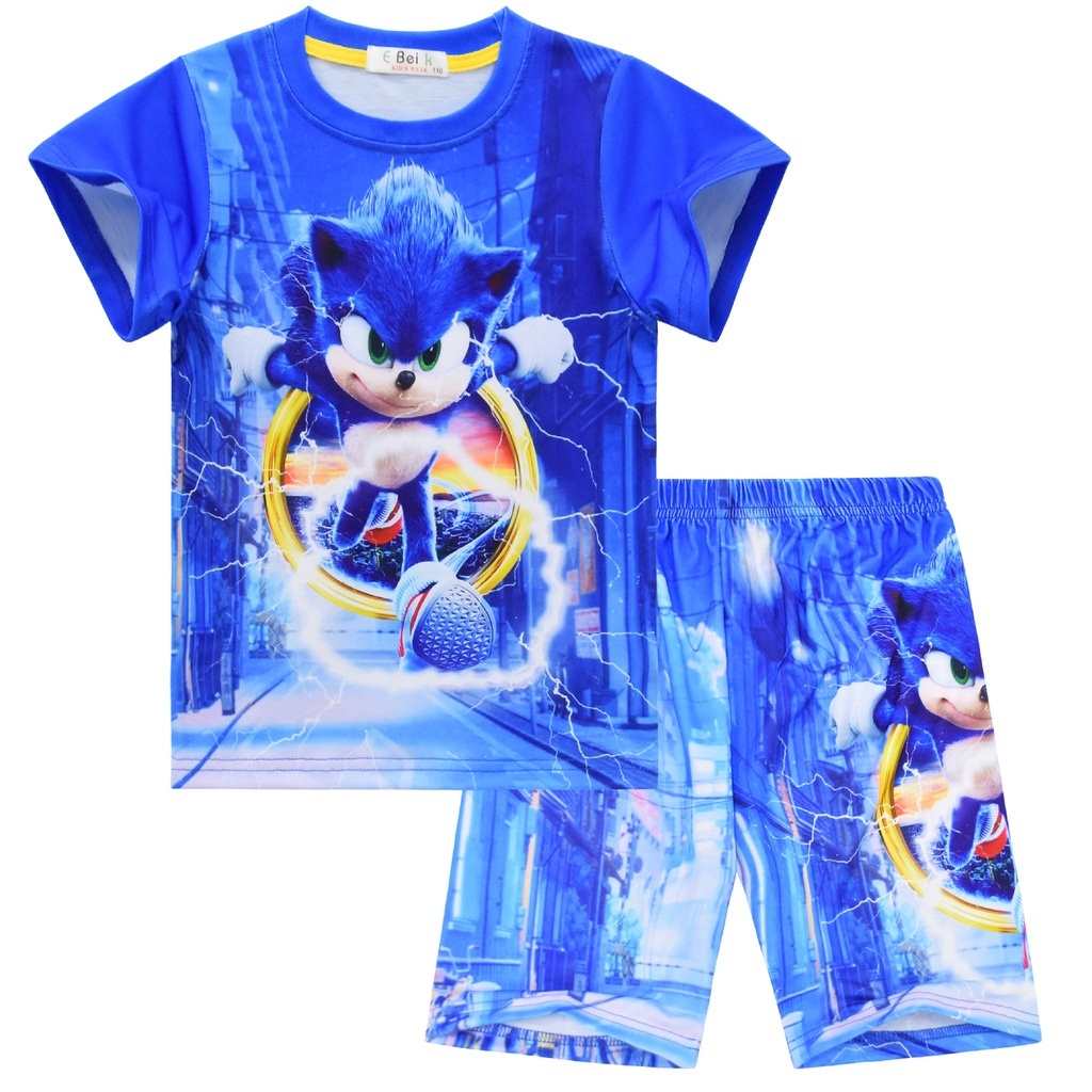 Sonic The Hedgehog Verano Niños De Dibujos Animados Conjuntos De Ropa Lindo  Algodón Camiseta De Manga Corta Traje De Niño Para | Shopee Colombia