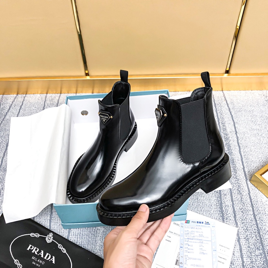 PRADA 2022 Young Tide Travel Mujeres Moda Martin Botas Negro Zapatos De  Plataforma | Shopee Colombia