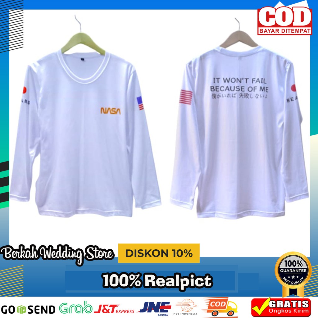 Nasa blanco manga larga Distro camiseta/Original Distro camisa/camisa de  ropa/camisa de hombre | Shopee Colombia