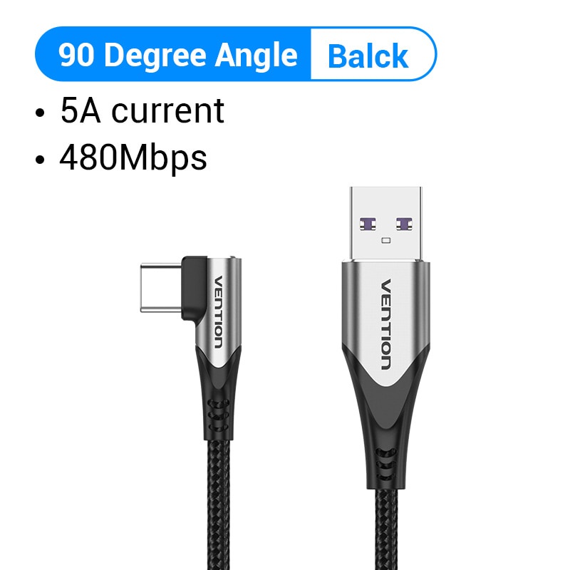Vention 5A Cable USB Tipo C Super Charge 40W Carga Rápida 3.0 SCP Cargador De-Extra Largo Durable Nylon Trenzado Para Huawei Samsung Xiaomi Teléfono Móvil