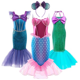 Sirena Cosplay Disfraz Para Niñas Maquillaje Ropa De Fiesta Niños halloween Princesa ariel Vestir Traje De Los Vestido De #5
