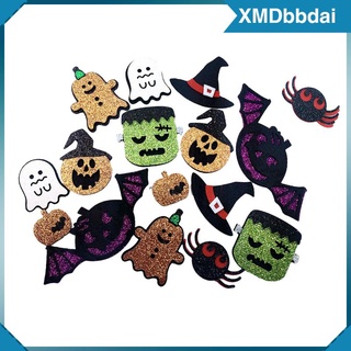 Image of 16Pcs Halloween Applique Patches Embroidered for Jackets Shoes Sewing Decors