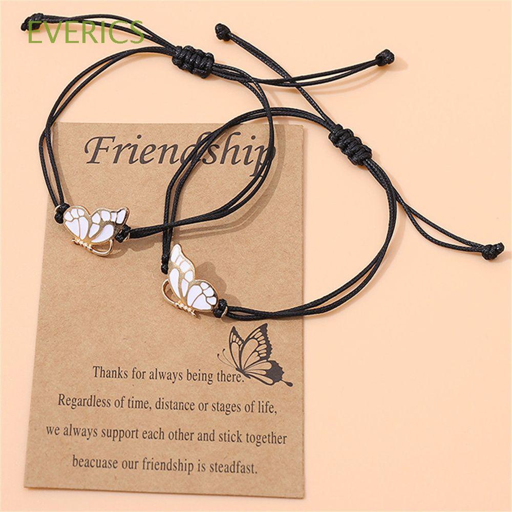BFF Long Distance Matching Butterfly Bracelets Friendship Gifts for Women Friends Birthday Gifts Best Friends Friendship Bracelets for 2 Girls 