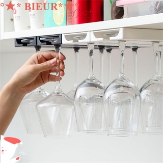 Image of BIEUR Home Kitchen Wall Mounted Cup Wine Glass Holder Cup Holder Under Cabinet Display Stemware Rack Goblet Storage Hanging Glass Cup Rack Hanging Shelf Classification Holder Goblet Rack/Multicolor