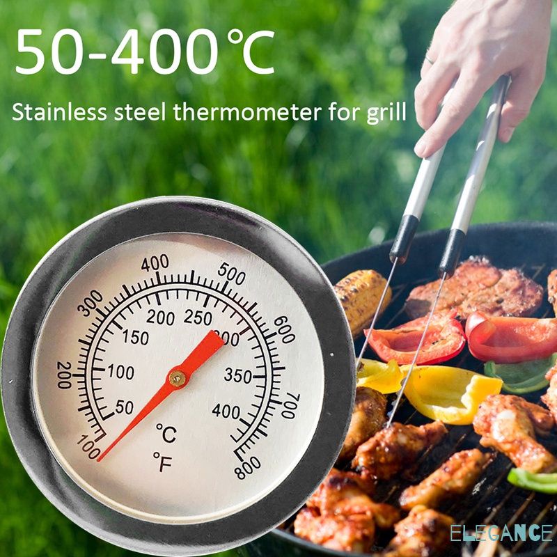 DressLksnf Alimento Carne Temperatura Stand Up Dial Horno TermóMetro Medidor de Acero Inoxidable 