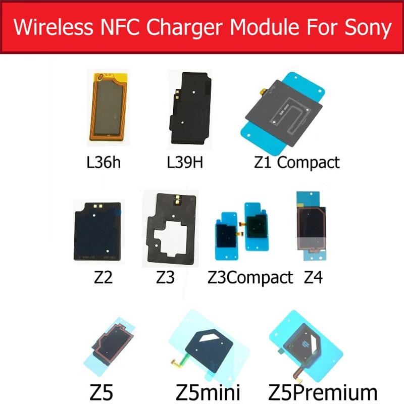 Image of cubierta trasera nfc chip de antena para sony xperia z l36h z1 l39h z2 z3 z3+ z4 z5 premium/ z1 z3 z5 mini chip cargador inalámbrico compacto #0