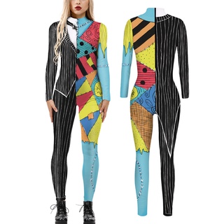 ZQMT Thatmakes Mujer Moda digital Esqueleto Impresión bodycon Fiesta Disfraz De halloween #5
