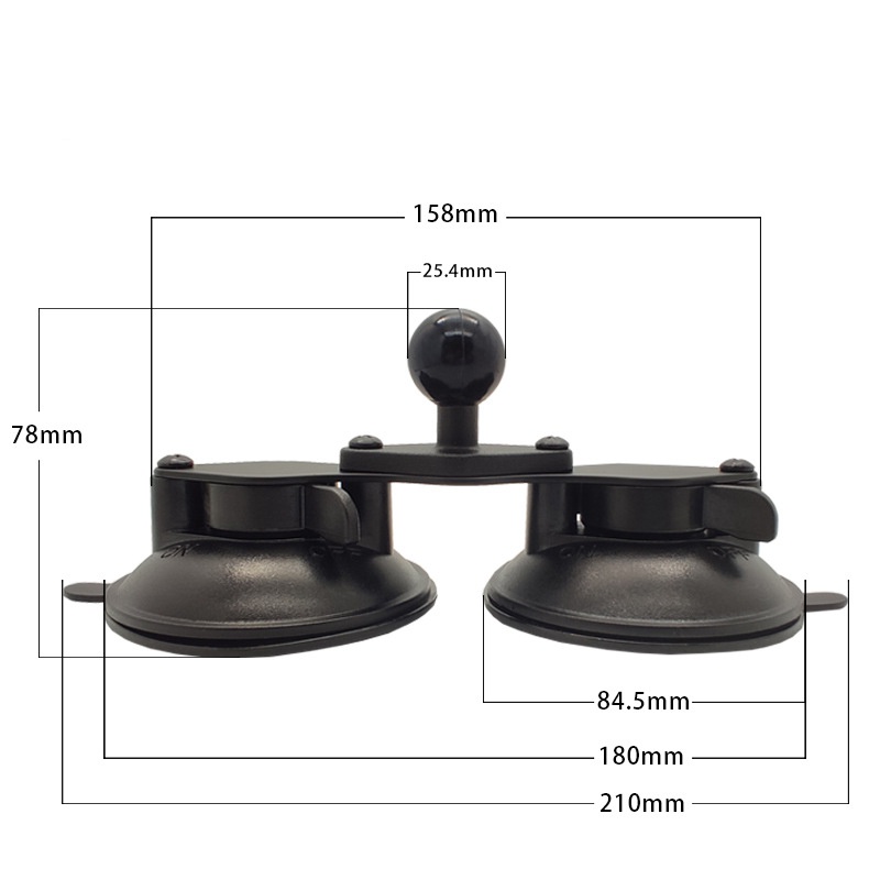 Image of Mini Cámara De Acción Para Parabrisas De Coche Doble Ventosa Con Cabeza De Bola De 1 Pulgada Soporte #1