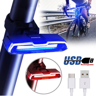 Image of thu nhỏ 3 colores rojo brillante azul blanco 8 modos de carga USB LED bicicleta luz trasera de montaña #1