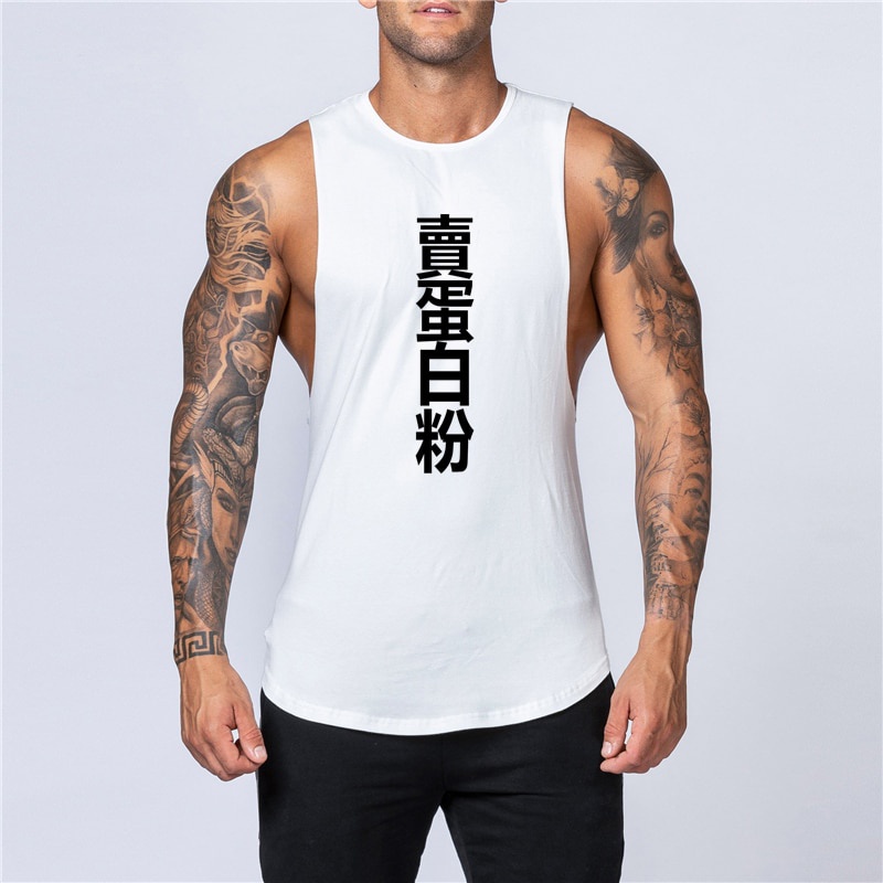 Yying Hombre Musculosos Gimnasio Entrenamiento Stringer Tank Tops Culturismo Fitness Algodón Stringer Chaleco Tank Top Camisetas 