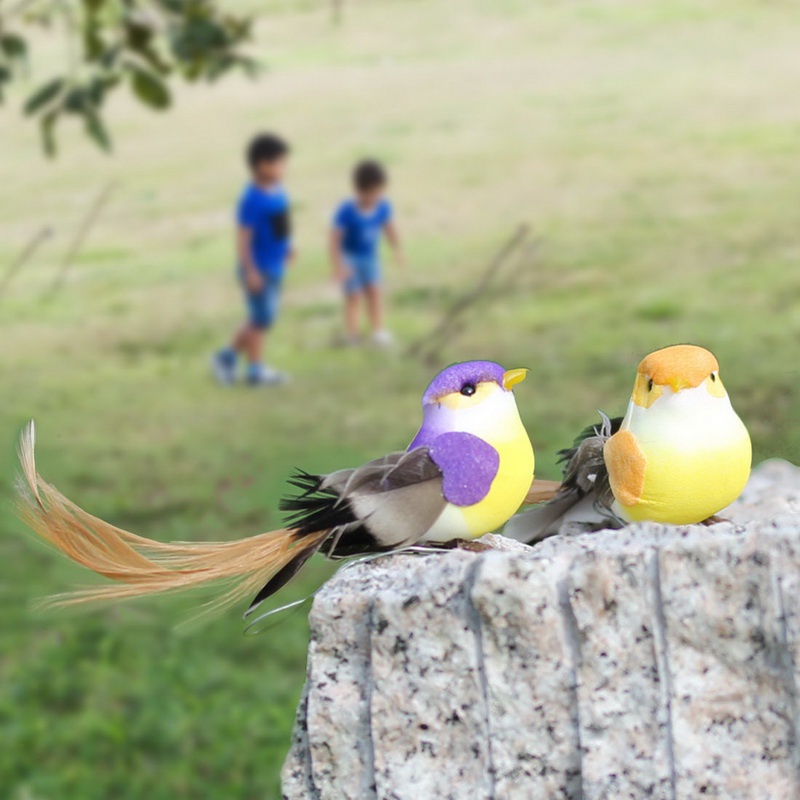 Adornos de Pollo de Simulación Everpertuk Pajaros Decorativos con Plumas Paisaje de Jardín Mini Juguete de Pájaro Artificial Lindo 