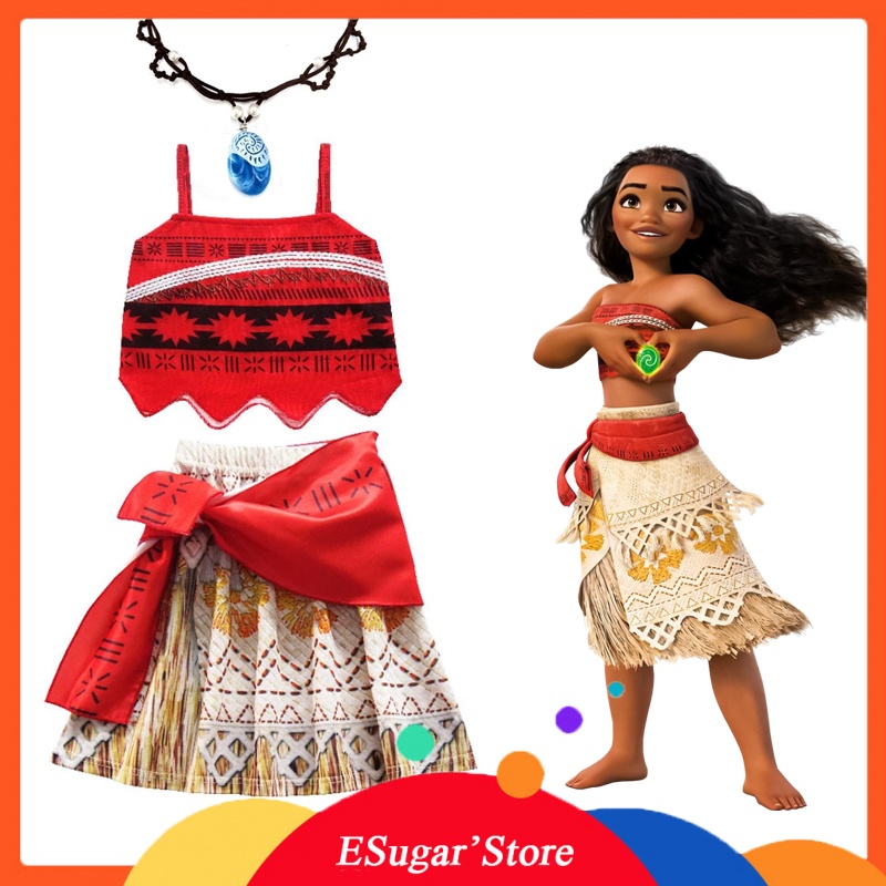 Disfraz De Moana Para Niñas Correas Sin Espalda Vestido De Verano Vaiana Ropa  Para Niños Carnaval Navidad Cumpleaños | Shopee Colombia