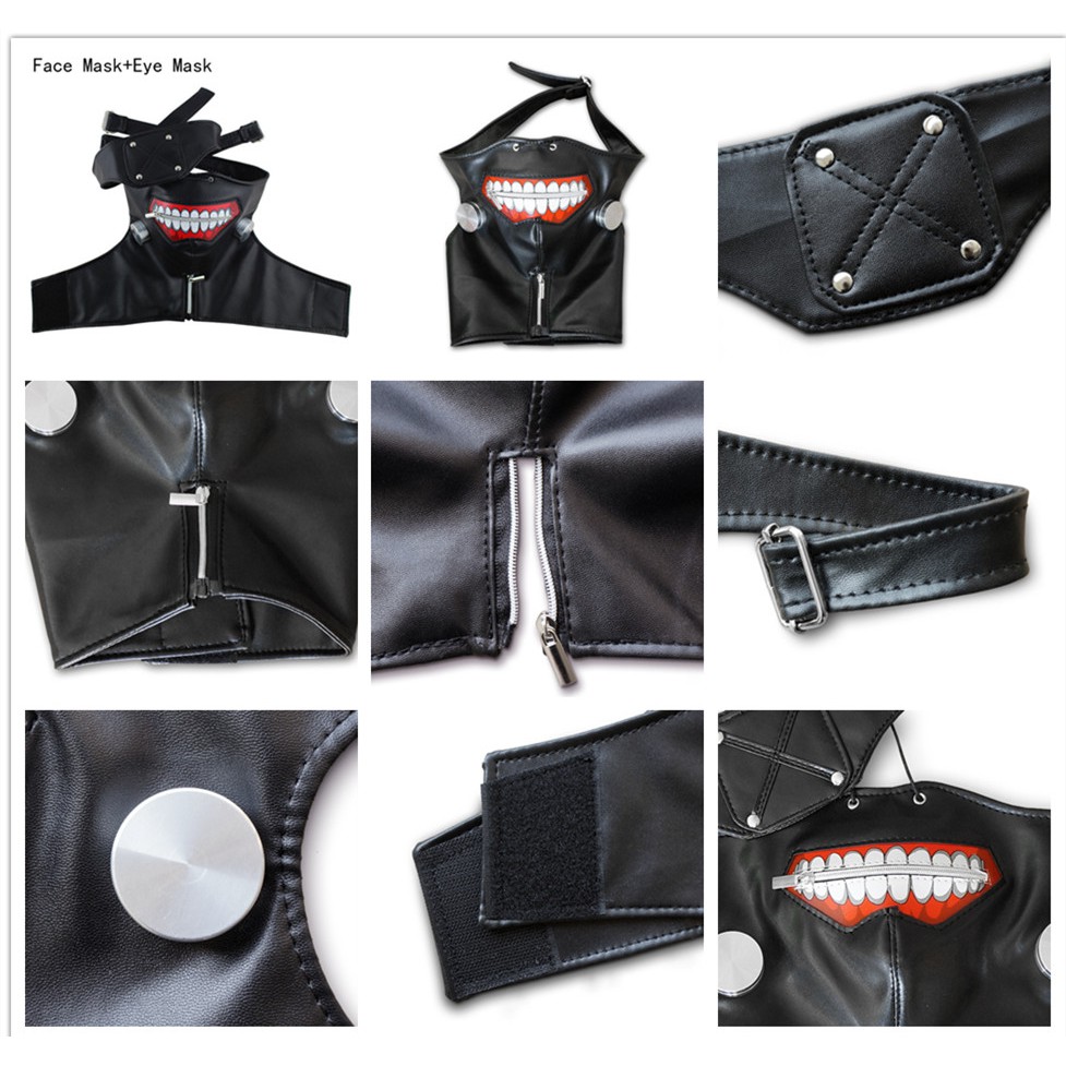 Image of 3D Tokyo Ghoul Kaneki Ken Máscara De Halloween Fiesta Cool Prop Cremallera cosplay #8