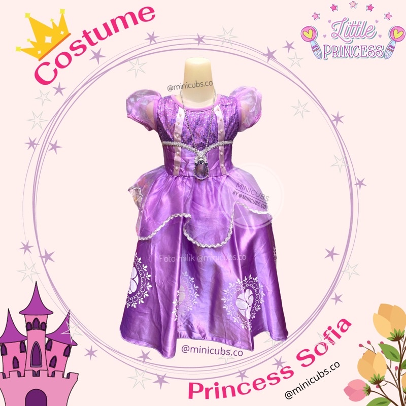 Sofía vestido de princesa niñas disfraz de cumpleaños Minicubs vestido |  Shopee Colombia
