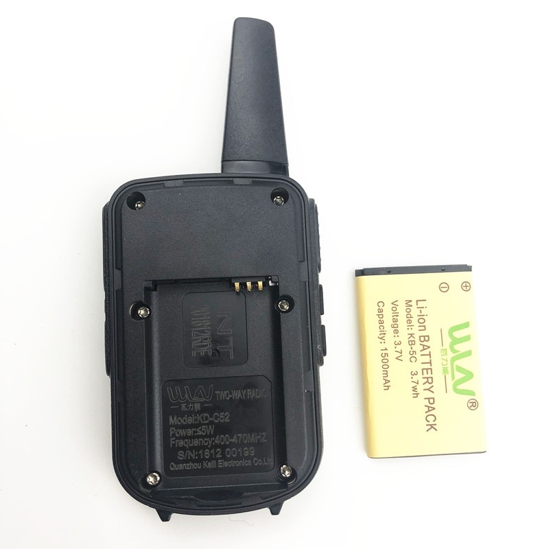 Image of 2pcs wln kd-c52 mini walkie talkie uhf 400-470mhz recargable de dos vías radio #7