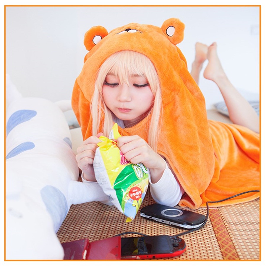 Envío Rápido Anime Himouto Umaru-Chan Capa Doma Cosplay Disfraz De Franela Manta Sudadera Con Capucha Niña Túnica #3