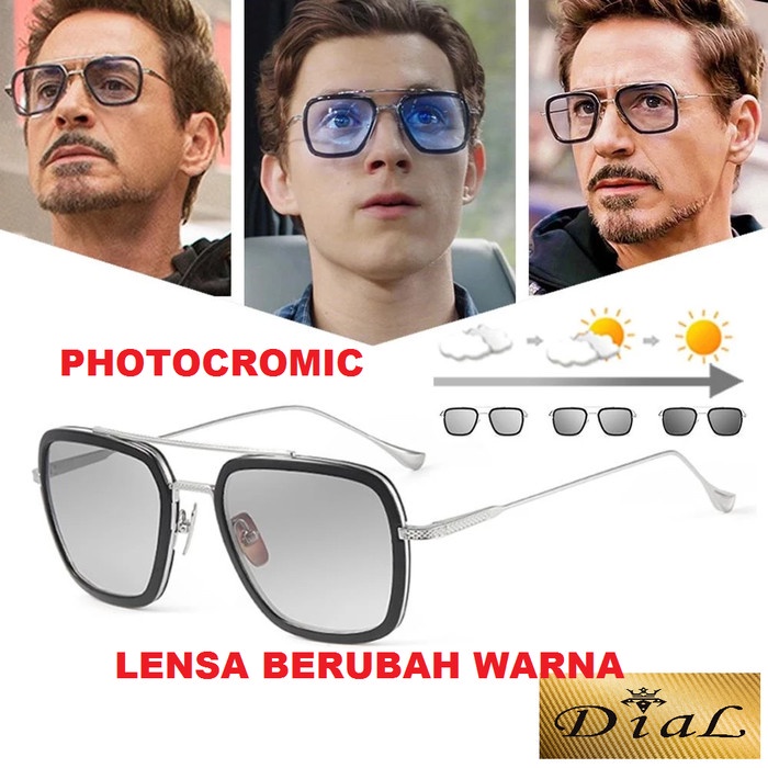 Gafas tony PHOTOCROMIC Stark iron man spider PETER Toni edith lentes cambio de color gafas #10