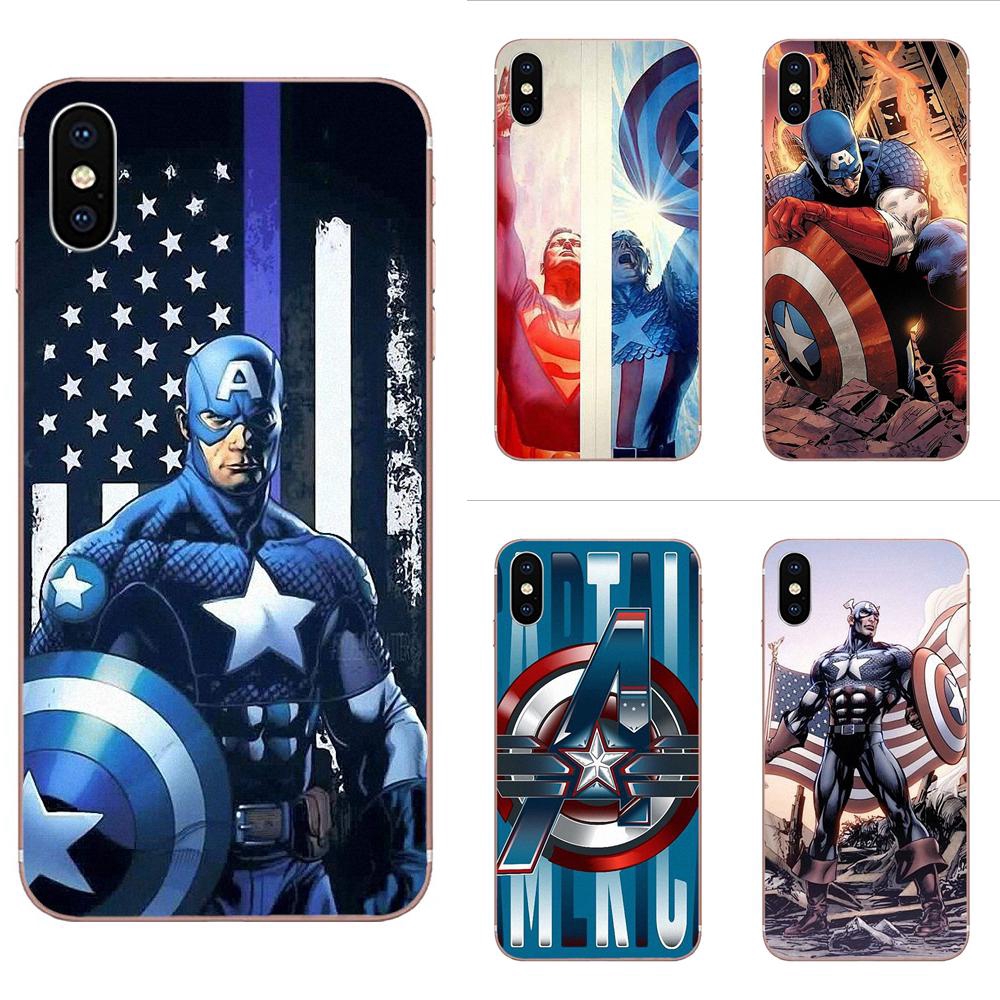 Fundas Blandas De Piel Para Samsung Galaxy J3 J5 J6 J7 Note 8 S6 S7 S8 S9 S10 Edge Plus 2016 2017 2018 Superhéroe Capitán América #2