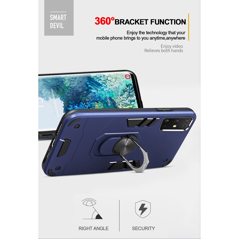 Image of Funda resistente para Samsung Galaxy S20 S20 Plus S20 Ultra S10 Lite Note 20 Note 10 Plus con soporte magnético para coche, soporte de anillo, absorción de golpes, defensor #4