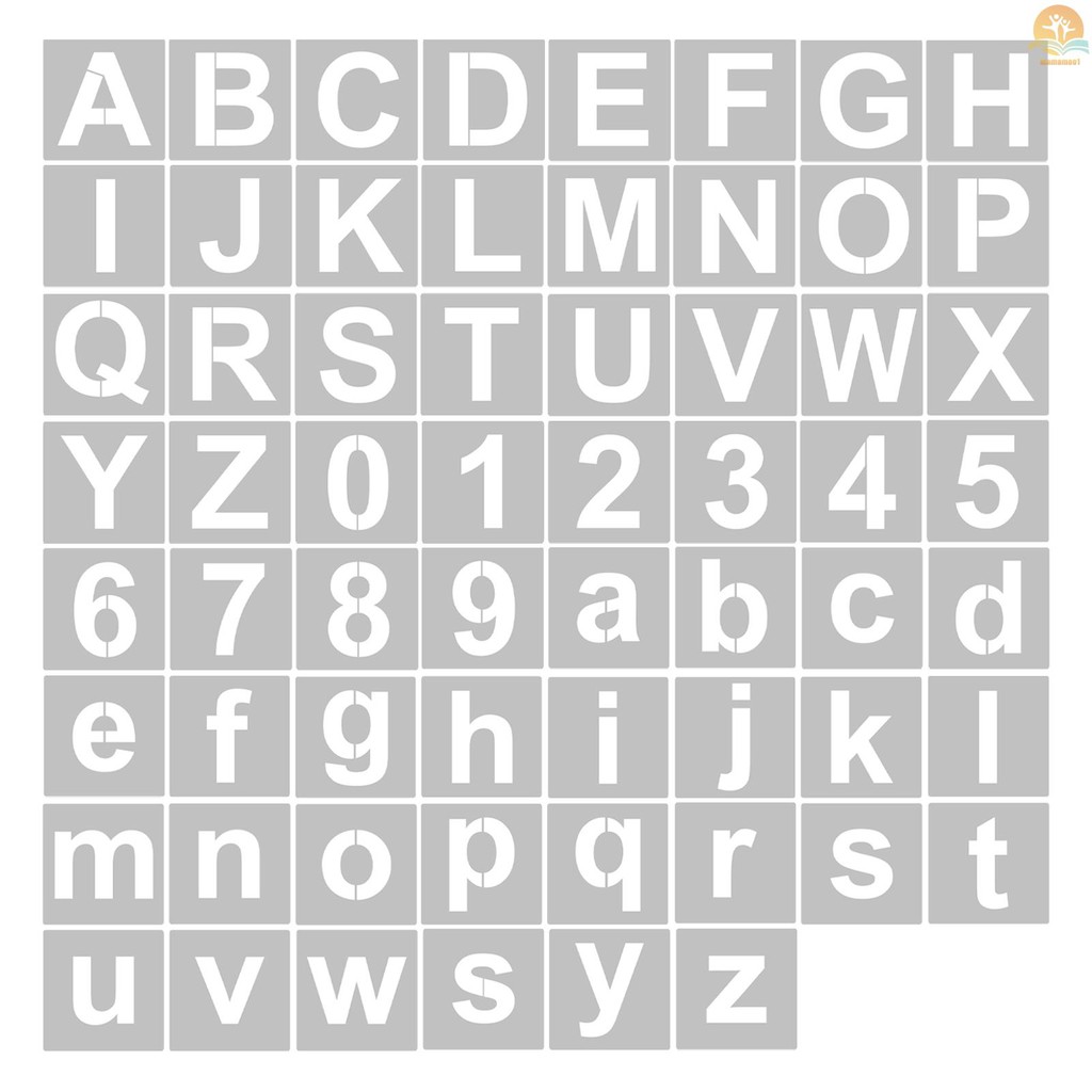 62 Pzs Plantillas De Letras Y Números De 5 Pulgadas Reutilizables Lavables Alfabeto Respetuosas Con El Medio Ambiente Artesanía Para Pintar En Tela De Madera Decoración De Puerta De Pared Letrero Para El Hogar #2