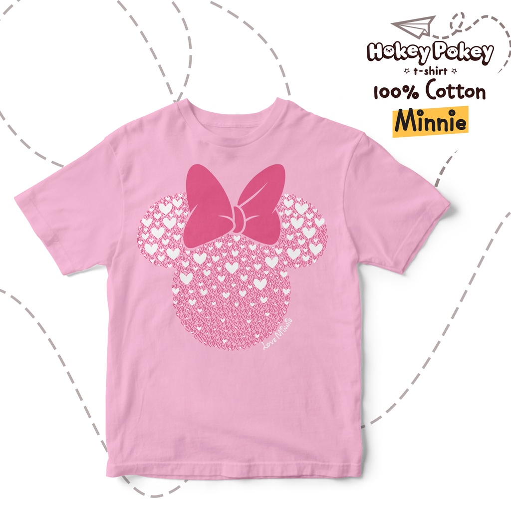 Camiseta camiseta camiseta niña algodón peinado Minnie Mouse patrón |  Shopee Colombia