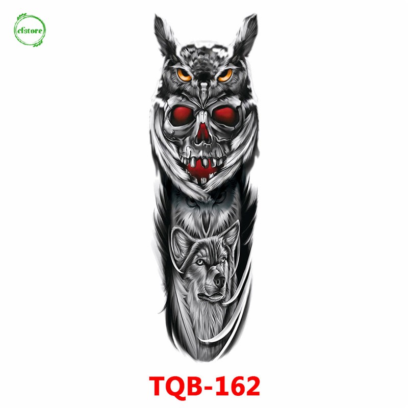 Image of CF Gran Brazo Manga Tatuaje León Corona Rey Rosa Impermeable Temporal Pegatina Salvaje Lobo Tigre #3