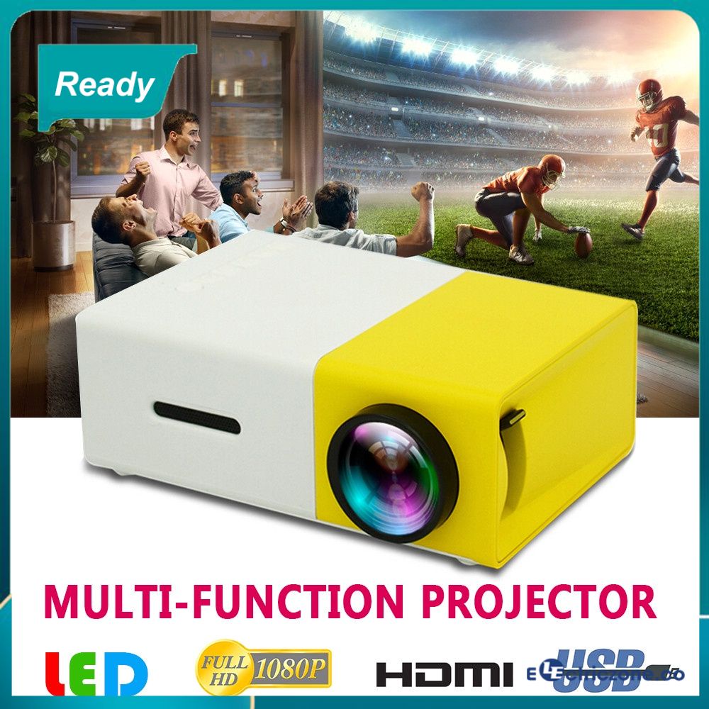 WiFi Proyector Video soporte 1080P Full HD Proyector Mini proyector Portátil con USB/HDMI/AV/VGA/3,5 mm Audio interfaz Compatible con Smartphone / PS4 /TV Stick/SD/USB 