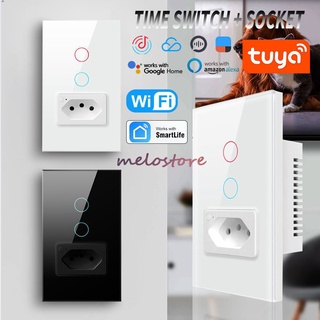 Image of Tuya Wifi Switch Socket función de enlace Brasil estándar botones interruptor de luz inteligente funciona con Alexa Google Assistant melostore