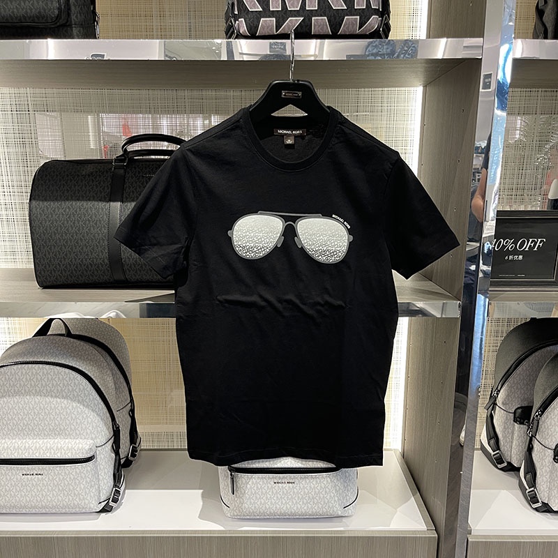 Michael Kors Camiseta De Algodón Versátil Con Estampado De Gafas De Sol De  Manga Corta | Shopee Colombia