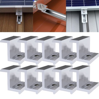 Image of 10 Pzs Abrazadera De Montaje En Paneles Solares Fotovoltaicos De Aleación De Aluminio
