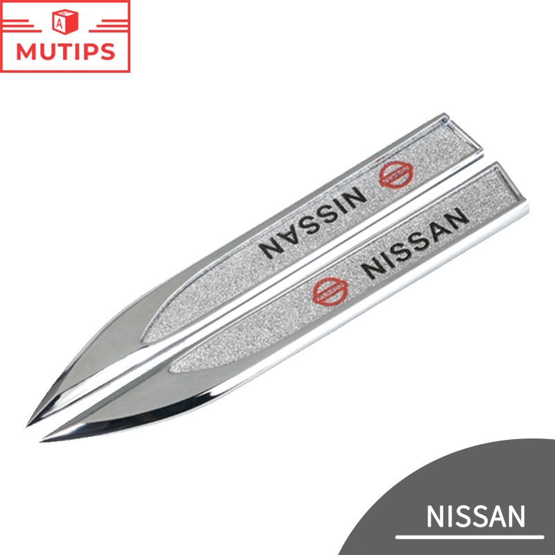 Nissan 2 Pcs Coche Estilo Modificado Metal Rhinestone Logo Pegatina Cuerpo Puerta Recorte Lateral Piezas De Automóviles Para Versa Kicks Tiida March Sentra Livina gtr #3