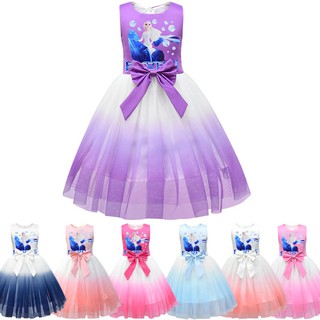 Image of SGUO Frozen 2 Cosplay Costume Girl Princess Snow Queen Elsa Birthday Party White Dress for Kids