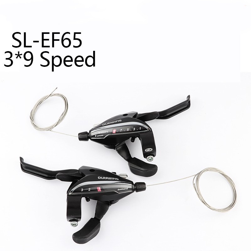 Image of Shimano ST-EF65 1 Par 3 × 9 Velocidades MTB Bicicleta De Montaña Cambio De Marchas V Freno Combo Palanca Conjunto Negro #6