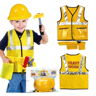 Image of PEID IPlay ILearn Construction Worker Costume Kit For Kids Role Play Toy Set Career Costumes Heavy worker cosplay