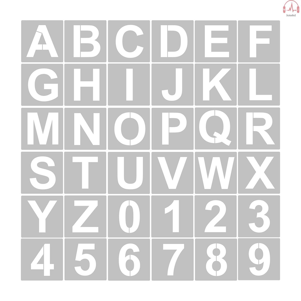Cs 36 pzs plantillas de letras y números de 5 pulgadas reutilizables lavables plantillas de alfabeto respetuosas con el medio ambiente para mascotas arte manualidades plantillas para pintar en tela de madera decoración de puerta de pared signo del hogar #3