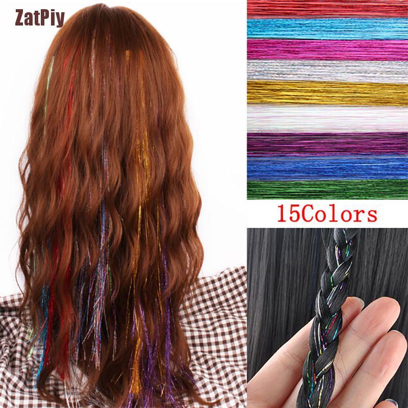 mZATY] 120 Strands Hair Tinsel Bling Silk Hair Flare Strands Glitter  Rainbow Hair Decor PPO | Shopee Colombia