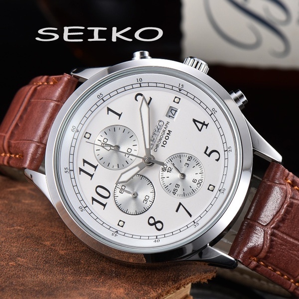 Seiko Men Watch Wrist Watch Quartz Calendar Chronograph Luxury Classic  Business Fashion Leather Strap Best Gifts Multifunctional NEW SEO | Shopee  Colombia