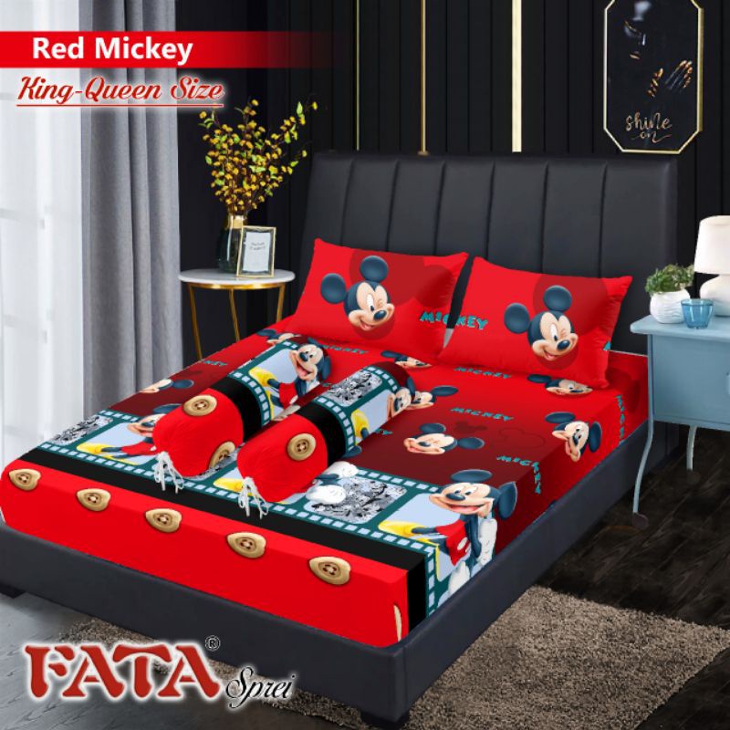 Ropa de cama Fata - ropa de cama Mickey Mouse roja 180X200 KING & 160X200  QUEEN | Shopee Colombia