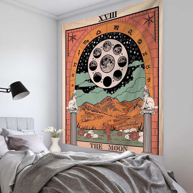 AidShunN Tarot Tapiz La Estrella Misterioso Divinidad Colgar en la Pared Decoraciones Manta para Dormitorio Decoración del Hogar 