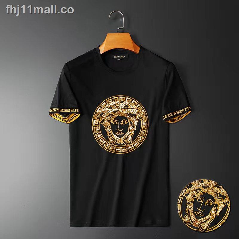 ┅ Versace Europa Verano Nuevo Manga Corta Hombres Marea Marca Medusa  Bordado Delgado Gran Tamaño Camiseta De Algodón Mercerizado | Shopee  Colombia