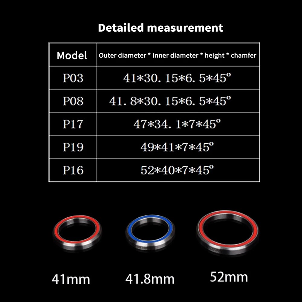DYRUIDOJ Parte De Cojinete De Alta Calidad De Bicicleta De Montaña Reparación De Auriculares Carretera Reemplazo 41/41.8/52 Mm Rodamientos Duraderos De Acero