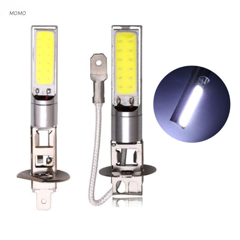 2pcs COB-H1/H3 LED Auto Fog Light Headlight DRL Daytime Running Light Bulb 