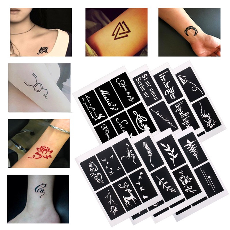 Tatuajes Temporales En Plantilla De Henna Plantillas De Cuerpo Tatu Regalos OT2K