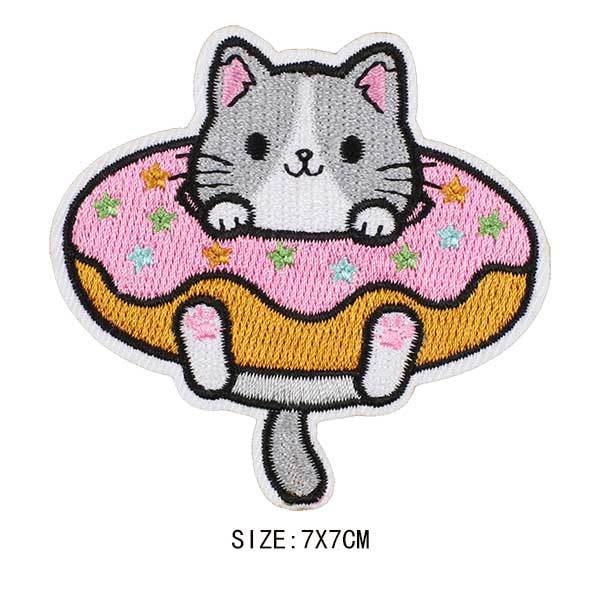 Parche De Bordado De Gato De Dibujos Animados , Ropa Para Gatos Donut ,  Pegatinas Calientes DIY , Lindo , Plancha Para Planchar | Shopee Colombia