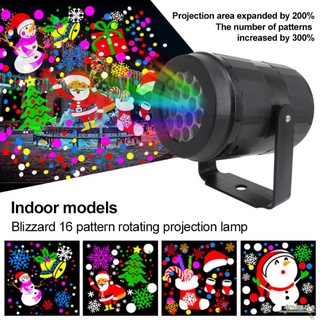 Image of Luces de decoración de Navidad resaltan proyector giratorio de Navidad de alta definición interior de 16 imágenes [4Min]
