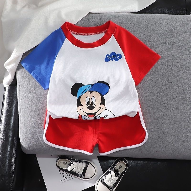 1 2 3 4 Años De Edad Bebé Niño Conjuntos De Ropa Mickey Mouse Camiseta + Pantalones Cortos Niños 2 Piezas Conjunto De Trajes | Shopee Colombia