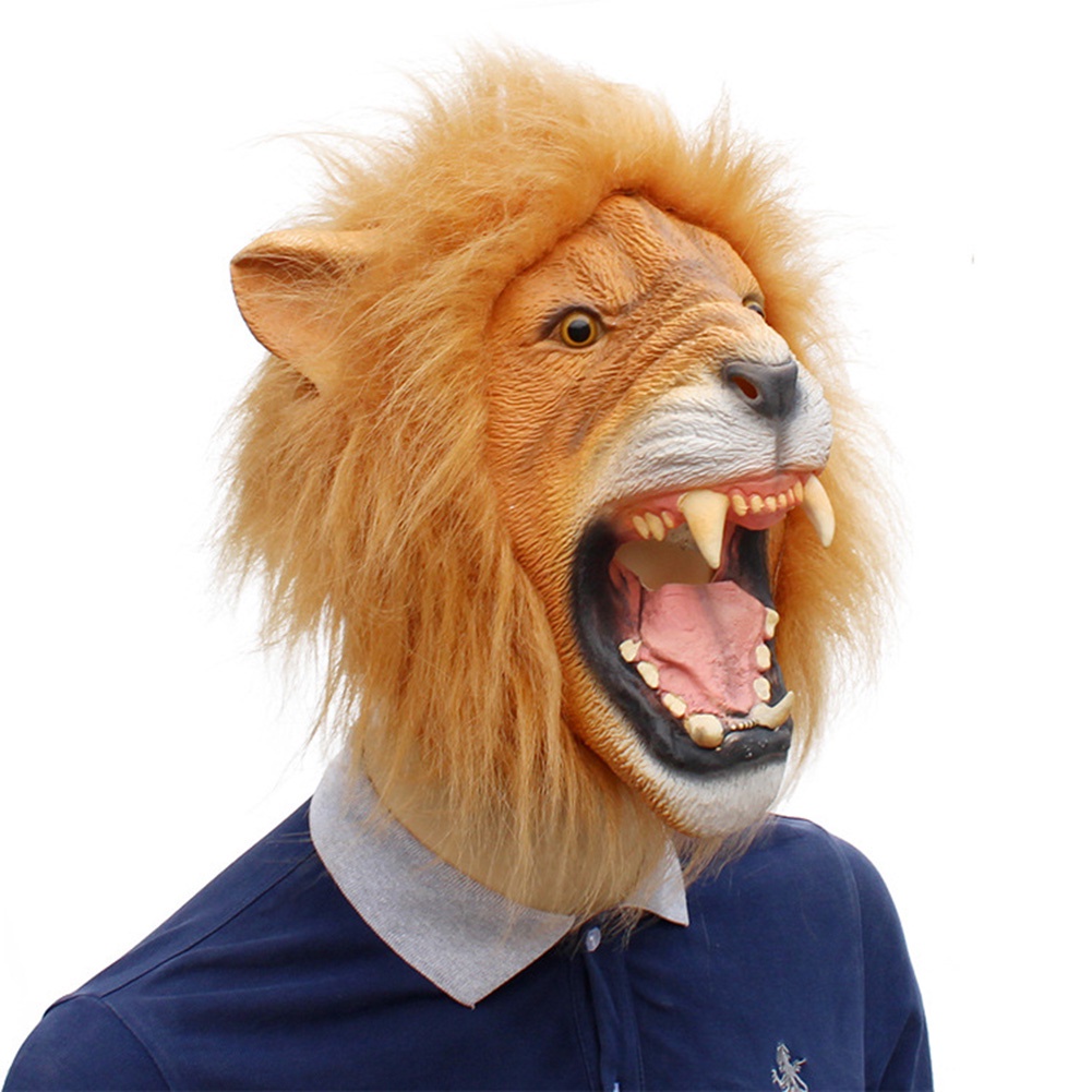 Doolland Fiesta novedad látex Halloween traje partido accesorios animal cabeza máscara rey león 