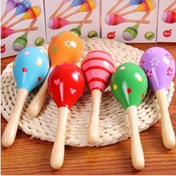 Juguete De Madera Para Bebés , Juguetes Maracas , Rumba Shakers , Fiesta Musical , Sonajas Calientes #2