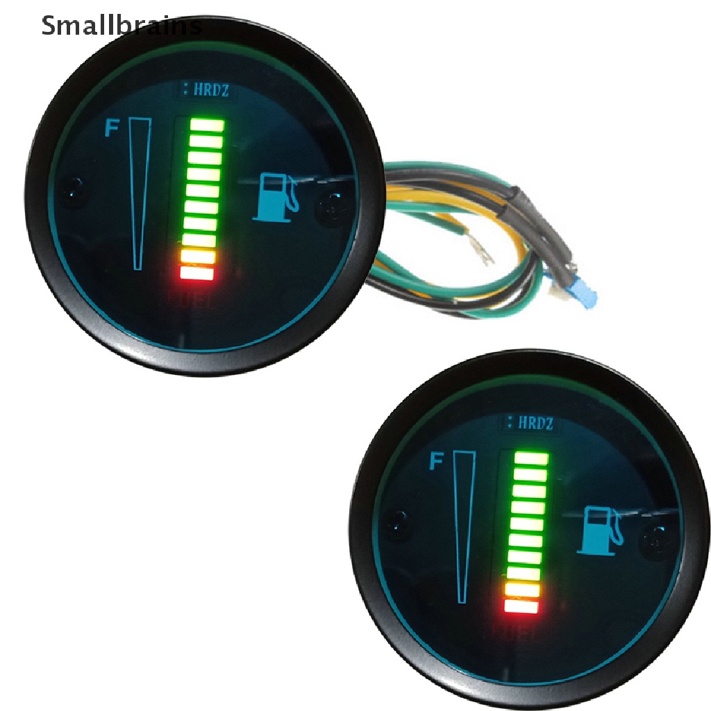 Smbr 12V/24V Universal 52mm Coche Motocicleta Medidor De Nivel De Combustible 8 Pantalla De Luz LED